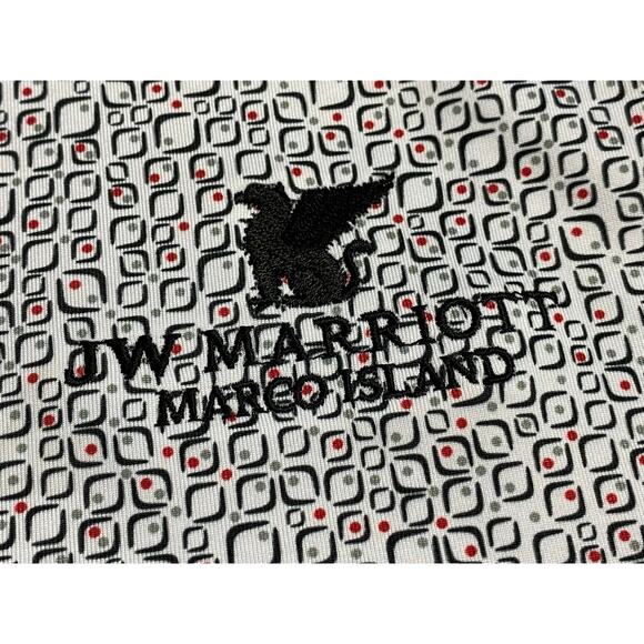 JW Marriott Marco Island Black White Polo Shirt Size Large NEW - Picture 5 of 7